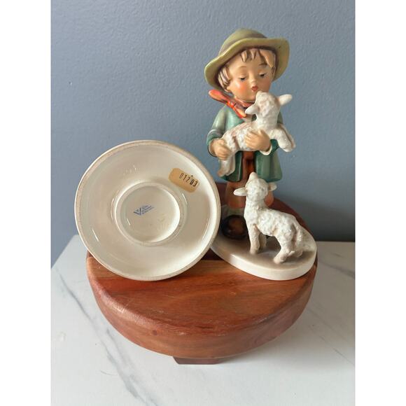 Western Germany Boy & Girl Lambs Figurine Pair Hummel-Style Pastoral Set set 2 - Picture 8 of 10